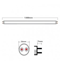 LED MAX 22W T8 Röhren Glas 150cm - 130lm/Lm