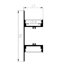 Aluminium Profil Modell DOUBLE LIGHT - 2 Meter
