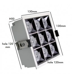Einbauleuchte LED-Strahler  40W  OSRAM chip 18º UGR17 140lm/W