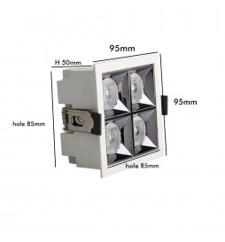 Einbauleuchte LED-Strahler  20W  OSRAM chip 18º UGR17 140lm/W