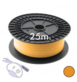 LED Neon Flex Lichtschlauchrolle RUND 220V 25m 16mm  - 9,6W/m - Orangefarben