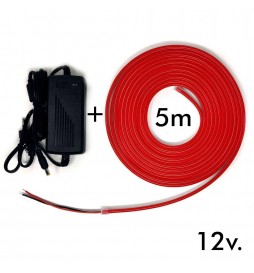 LED Stripe Neon Rot LED 6mm 12V + Stromversorgung
