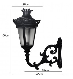 QUEEN Straßenlaterne für E27 LED-Lampe mit Arm - Aluminium