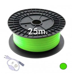 LED Neon Flex Lichtschlauchrolle RUND 220V 25m 16mm - 9,6W/m - Grün