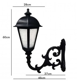 KING Straßenlaterne für E27 LED-Lampe mit Arm - Aluminium