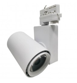 LED Strahler 40W BERLIN Weiß für 3-Phasen-Stromschienen 24º CRI +90