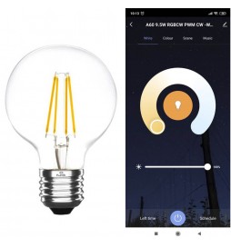 LED-Glühbirne 7W SMART Wifi RGB+CCT-Filament - G80 Dimmbar - E27
