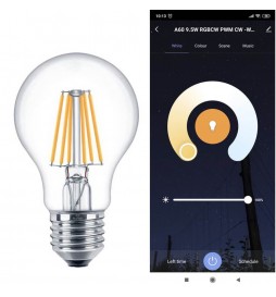 LED-Glühbirne 7W SMART Wifi RGB+CCT-Filament - A60 Dimmbar - E27