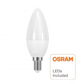 Kerze 6W LED Lampe E14 C37 180º - OSRAM Chip
