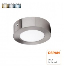 LED Deckenleuchte 8W- Kreisförmig Edelstahl - CCT - OSRAM CHIP DURIS E 2835