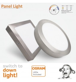 LED Deckenleuchte 20W- Quadratischer Edelstahl - CCT - OSRAM CHIP DURIS E 2835