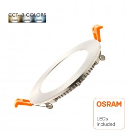 LED Einbauleuchte Rund 5W Silber Rahmen - CCT- OSRAM CHIP DURIS E 2835