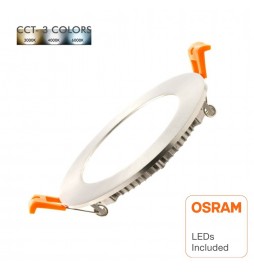 LED Einbauleuchte Rund 8W Silber Rahmen - CCT - OSRAM CHIP DURIS E 2835