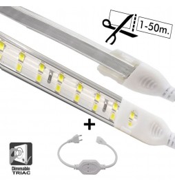 LED-Streifen 15W Dimmbar 220V AC SMD 2835 180 LED/m Blau IP65 - 12mm