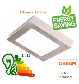 LED Deckenleuchte 15W- Quadratischer Edelstahl - CCT - OSRAM CHIP DURIS E 2835
