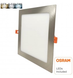 LED Einbauleuchte Quadratisch 20W Silber Rahmen - CCT- OSRAM CHIP DURIS E 2835