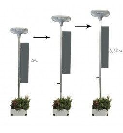 LED Straßenleuchte SOLAR 100W SUNWAY + Höhenverstellbarer tragbarer Ständer mit Rädern