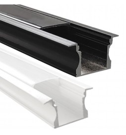Aluminiumprofil Schwarz und Weiß  -Wings - 2 Meter - für LED