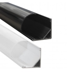 Aluminiumprofil Schwarz und Weiß  -L - 2 Meter - für LED