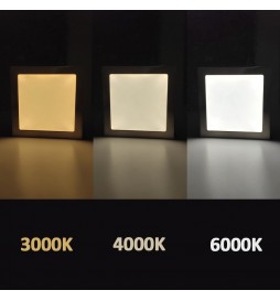 LED Deckenleuchte 20W- Quadratischer Edelstahl - CCT - OSRAM CHIP DURIS E 2835