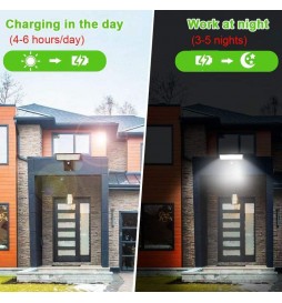 LED Wandleuchte Solar mit Bewegungsmelder PIR