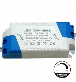Treiber DIMMBAR  für LED Leuchten 18W a 25W - 300mA - TRIAC