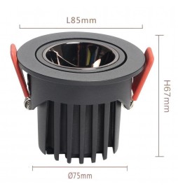 LED Strahler Downlight  LED 12W Schwarz - Bridgelux Chip - UGR11 - CCT- CRI+92