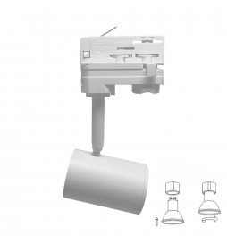 Schienenlampe WEISS für Lampe GU10 - THREE-PHASE