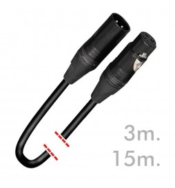 Cable señal DMX - XLR3 macho - XLR3 hembra