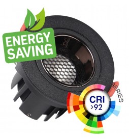 LED Strahler Downlight  LED 12W Schwarz - Bridgelux Chip - UGR11 - CCT- CRI+92