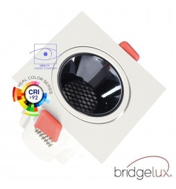 LED Strahler Downlight  LED 12W Quadrat Weiß - Bridgelux Chip - UGR11 - CCT- CRI+92