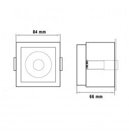 LED Strahler Downlight  LED 12W Quadrat Weiß - Bridgelux Chip - UGR11 - CCT- CRI+92
