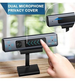 MAXHUB Webcam 1080P Full HD mit Mikrofon - Kompatibel mit PC Mac Laptop Desktop