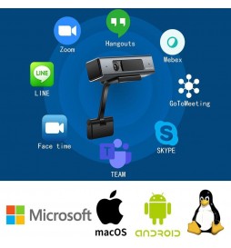 MAXHUB Webcam 1080P Full HD mit Mikrofon - Kompatibel mit PC Mac Laptop Desktop
