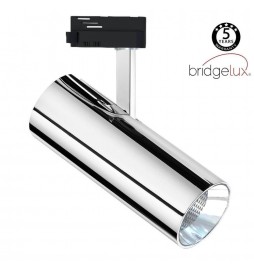 LED Strahler 30W BERN Silber Chrom für 1-Phasen Schienensystem  DOB Driverless 24º