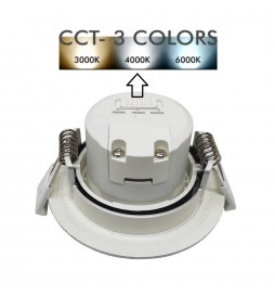 LED Strahler Downlight Schwenkbar Rund Grau gebürstet 7W - CCT