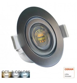 LED Strahler Downlight Schwenkbar Rund Grau gebürstet 7W - CCT