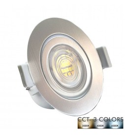 LED Strahler Downlight Schwenkbar Rund Grau gebürstet 7W - CCT
