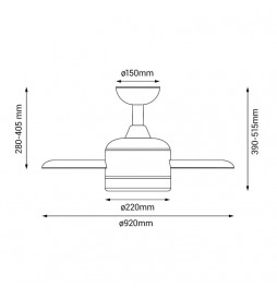 Ventilador LED de techo TICO - 12W CCT - IP20