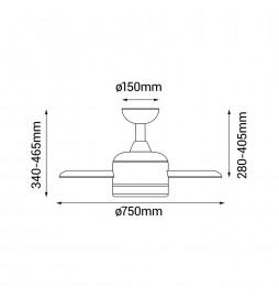 Ventilador LED de techo RAINBOW - E27 - IP20