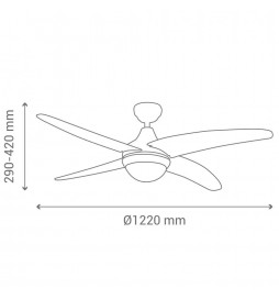 LED-Deckenventilator ANKE - 2XE27 - IP20