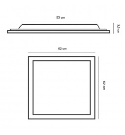 LED Panel 62x62 44W  Philips CertaDrive  UGR17 - CCT