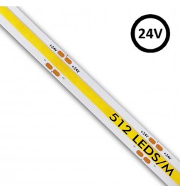 LED COB Streifen  24V | 512 LED/m | 5m | FLIP CHIP | 1650Lm |15W/M | CRI90 | IP20