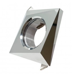 PACK 2 - Fester Ring für dichroitisches Quadrat GU10-MR16 - CHROME