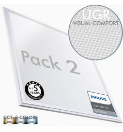 PACK 10 LED Panel 60x60  44W - Philips CertaDrive - UGR19-  CRI+92 - CCT