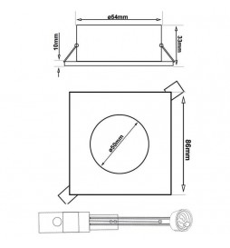 PACK 2 - Fester Ring für dichroitisches Quadrat GU10-MR16 - CHROME