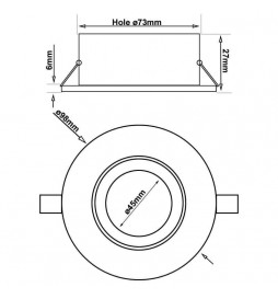 PACK 2 - Fester Ring für kreisförmigdichroitischen GU10-MR16 - CHROME