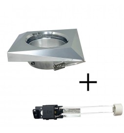 PACK 2 - Fester Ring für dichroitisches Quadrat GU10-MR16 - CHROME