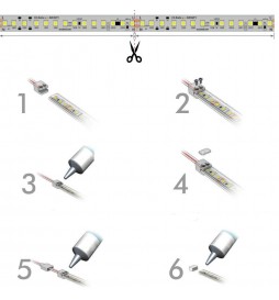 KIT Silikonkleber für 220-V-LED-Streifen + Stecker + Abdeckung + Endkappe - IP65