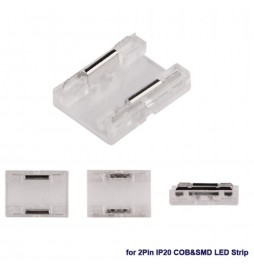 Transparenter Verbindungsstecker für LED-Streifen - COB + SMD - 10 mm - IP20